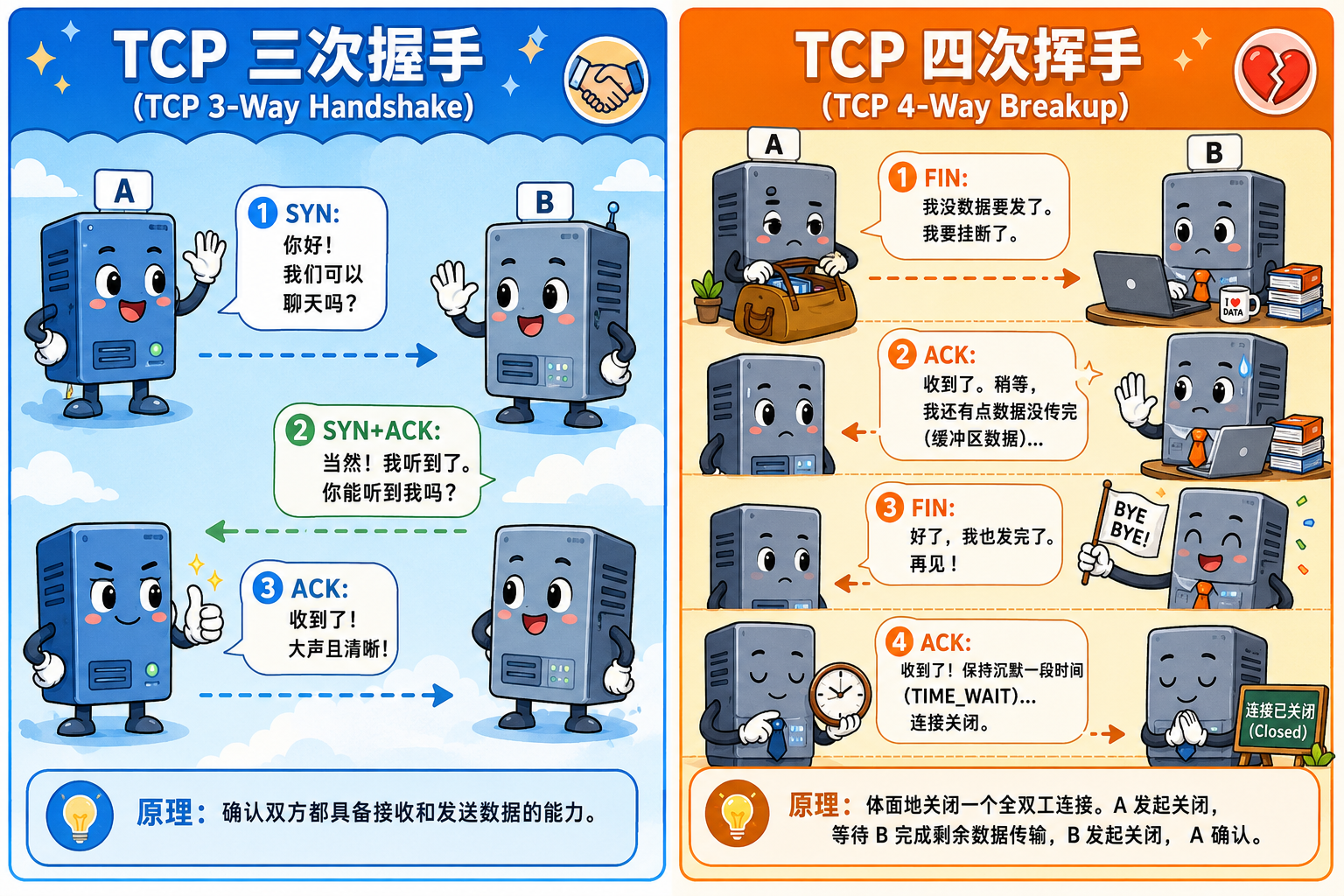 tcp三次握手与四次挥手